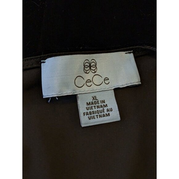 CECE Womens Sleeveless Velour Blouse Top Size XL Black Lace Hem Trim Whimsygoth - Picture 6 of 8